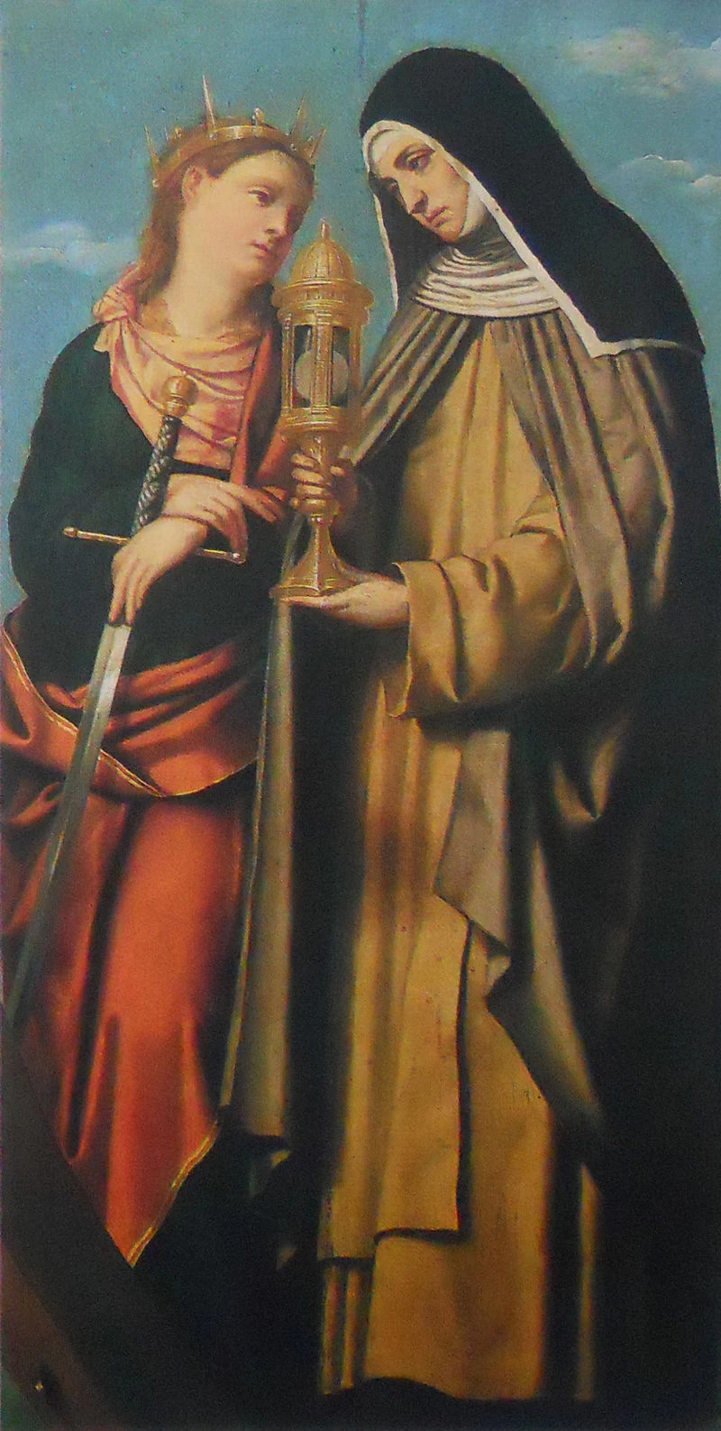 109-Alessandro Bonvicino-Moretto-Sante Caterina d'Alessandria e Chiara-Pinacoteca di Brera-Milano